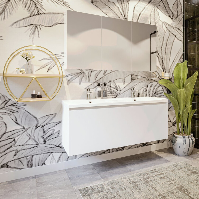 ALLIBERT NORDIK UNDERSKAP 120 CM ULTRA MATT HVIT