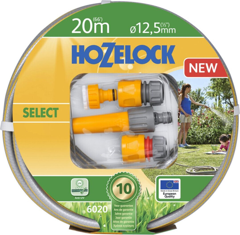 HOZELOCK HAGESLANGE SELECT 20 METER 1/2" MED KOBLINGSETT