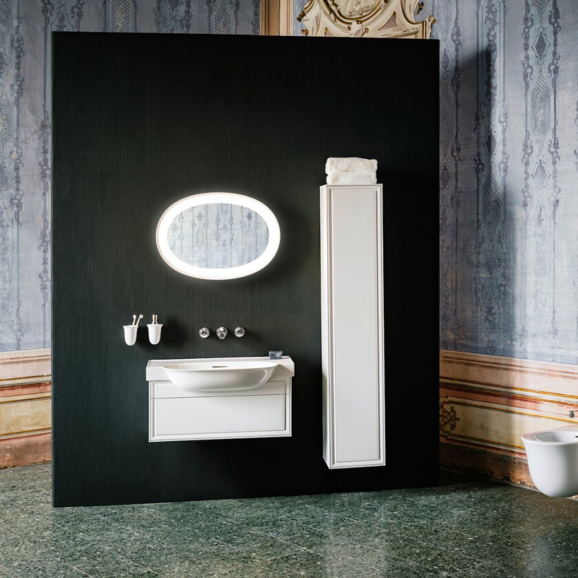 LAUFEN NEW CLASSIC SERVANTSKAP 80 CM 1 SKUFF HVIT HØYGLANS