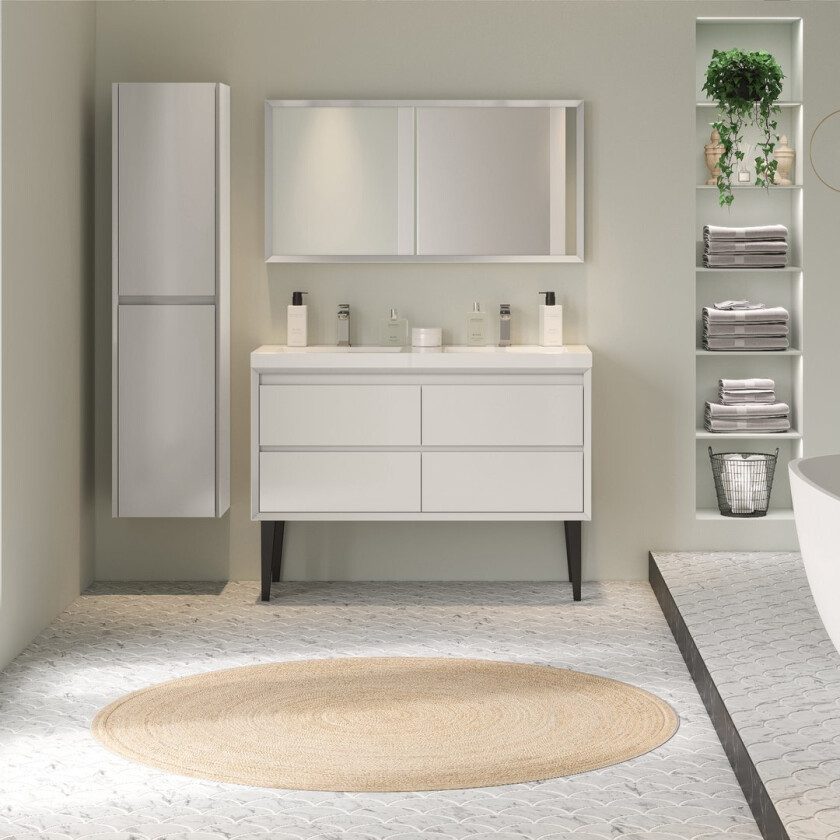 ALLIBERT DELTA UNDERSKAP 120 CM MATT HVIT