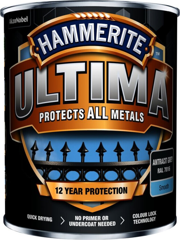 HAMMERITE ULTIMA SMOOTH ANTHRACITE GREY 0,75L