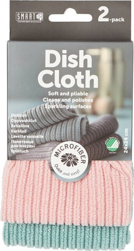 Bilde av SMART MICROFIBER OPPVASKKLUT ROSA/TURKIS 2-PK