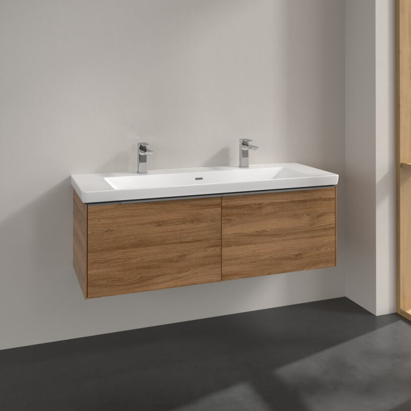 VILLEROY & BOCH SUBWAY 3.0 SERVANTSKAP 127X42 KANSAS OAK HÅNDTAK I KROM