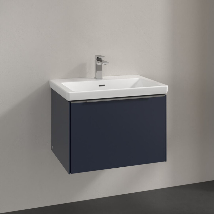 VILLEROY & BOCH SUBWAY 3.0 SERVANTSKAP 66X42 MARINE BLUE HÅNDTAK I KROM