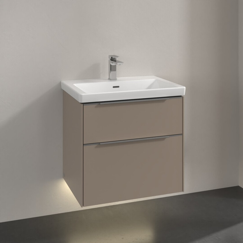 VILLEROY & BOCH SUBWAY 3.0 SERVANTSKAP 62X57 TAUPE M/LYS HÅNDTAK I KROM