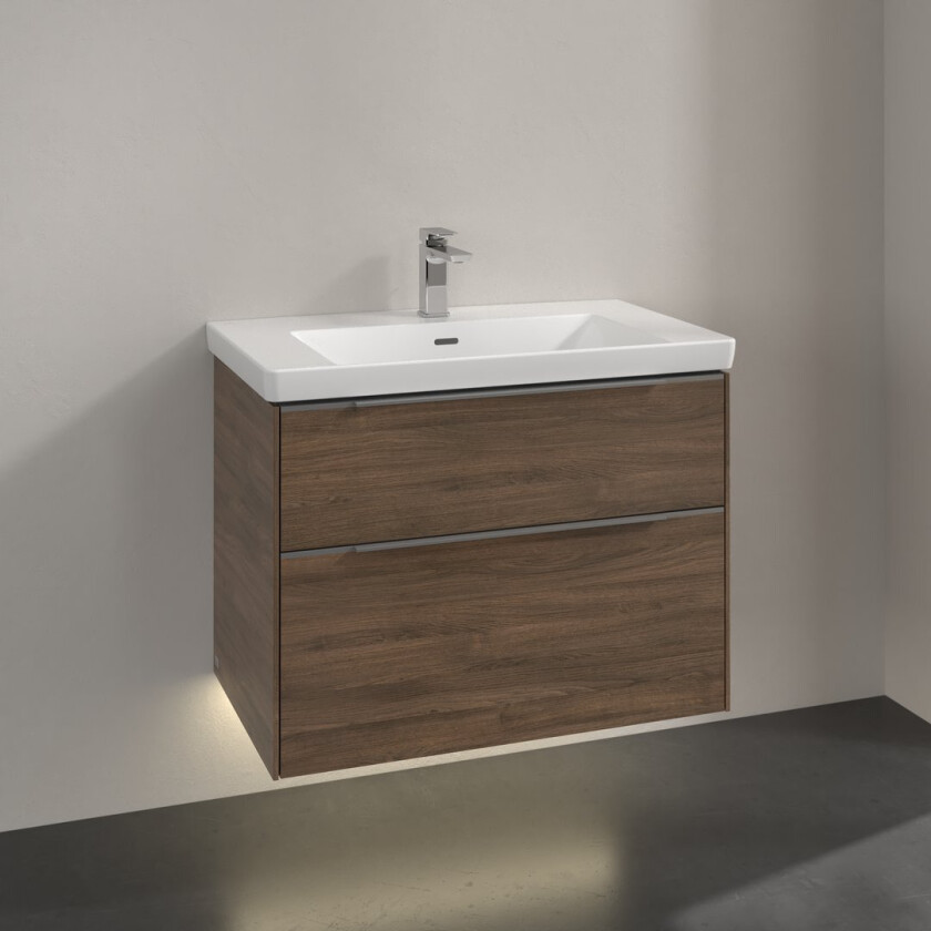 VILLEROY & BOCH SUBWAY 3.0 SERVANTSKAP 77X57 ARIZONA OAK M/LYS HÅNDTAK I KROM