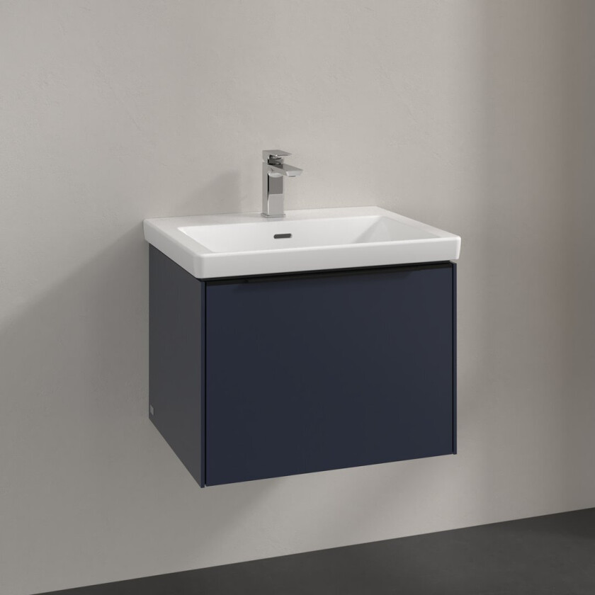 VILLEROY & BOCH SUBWAY 3.0 SERVANTSKAP 57X42 MARINE BLUE HÅNDTAK I VOLCANO BLACK