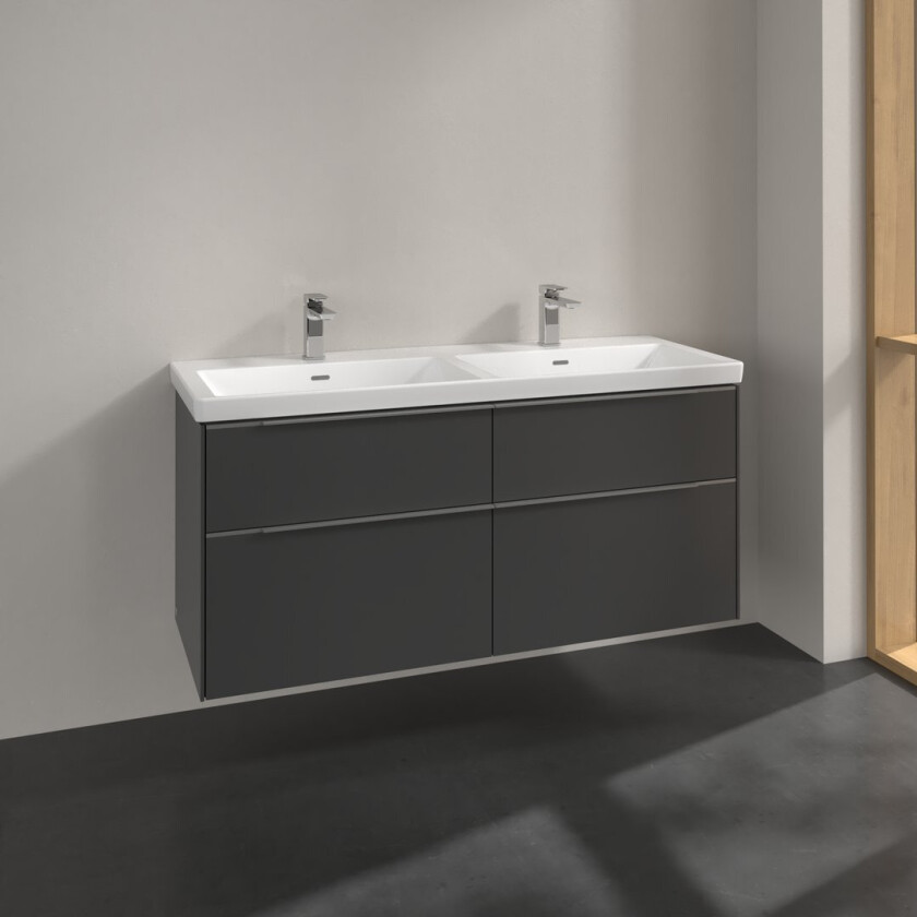 VILLEROY & BOCH SUBWAY 3.0 SERVANTSKAP 127X57 F/DOBBELSERVANT GRAPHITE HÅNDTAK I KROM