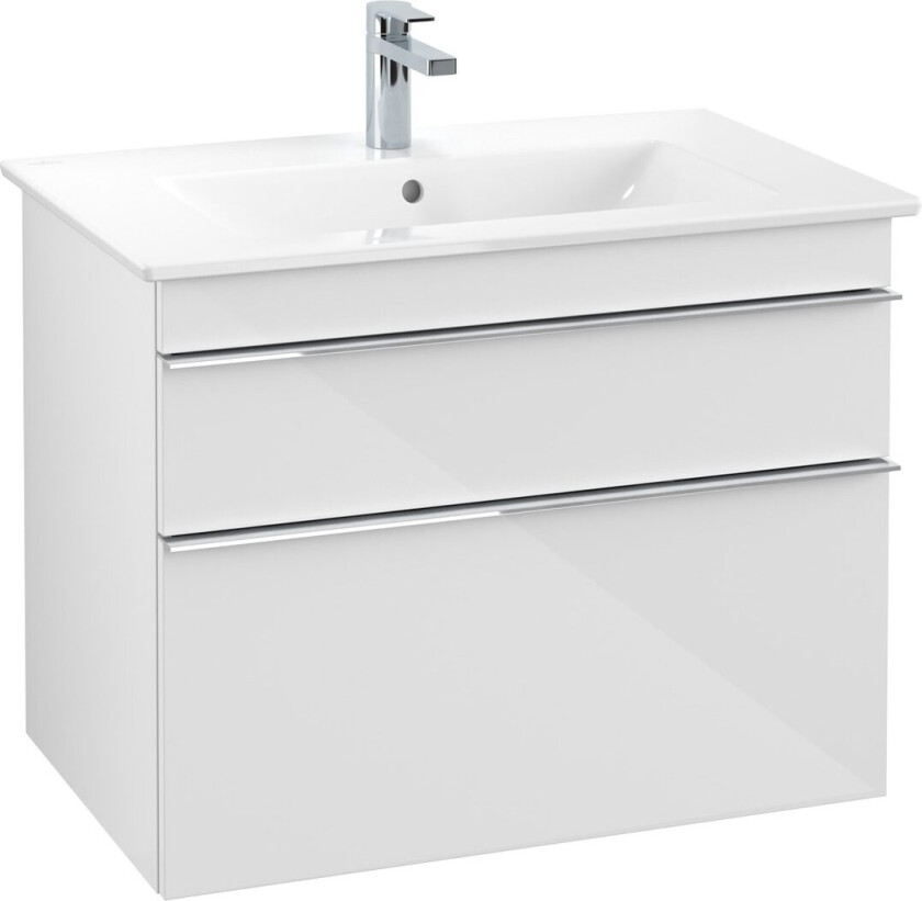 VILLEROY & BOCH VENTICELLO SERVANTSKAP HVIT HØYGLANS M/2 SKUFFER, 753 X 590 X 477 MM