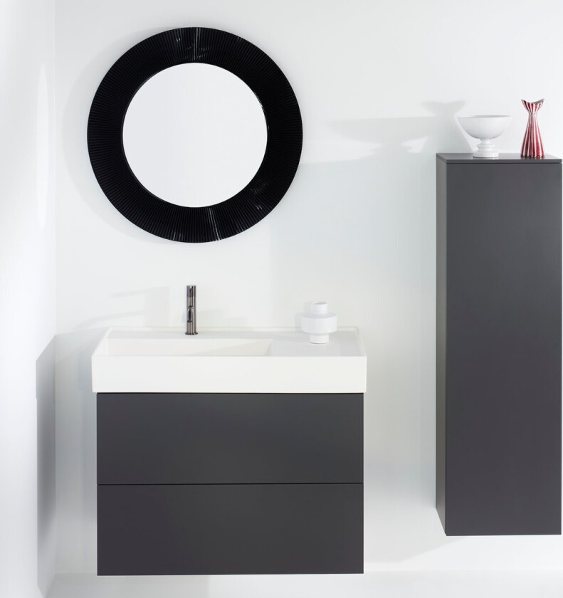 LAUFEN KARTELL SERVANTSKAP 90 CM F/HØYRESTILT HYLLE SKIFERGRÅ