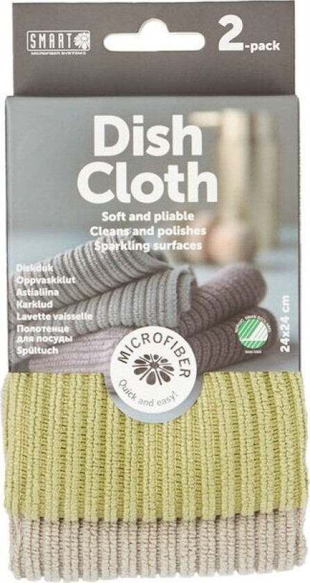Bilde av SMART MICROFIBER OPPVASKKLUT GRÅ/GRØNN 2-PK