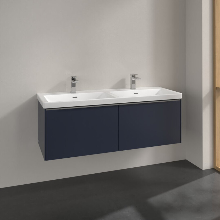 VILLEROY & BOCH SUBWAY 3.0 SERVANTSKAP 127X42 F/DOBBELSERVANT MARINE BLUE HÅNDTAK I KROM