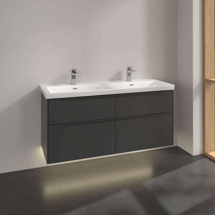 VILLEROY & BOCH SUBWAY 3.0 SERVANTSKAP 127X57 F/DOBBELSERVANT GRAPHITE M/LYS HÅNDTAK I MØBELETS FARGE