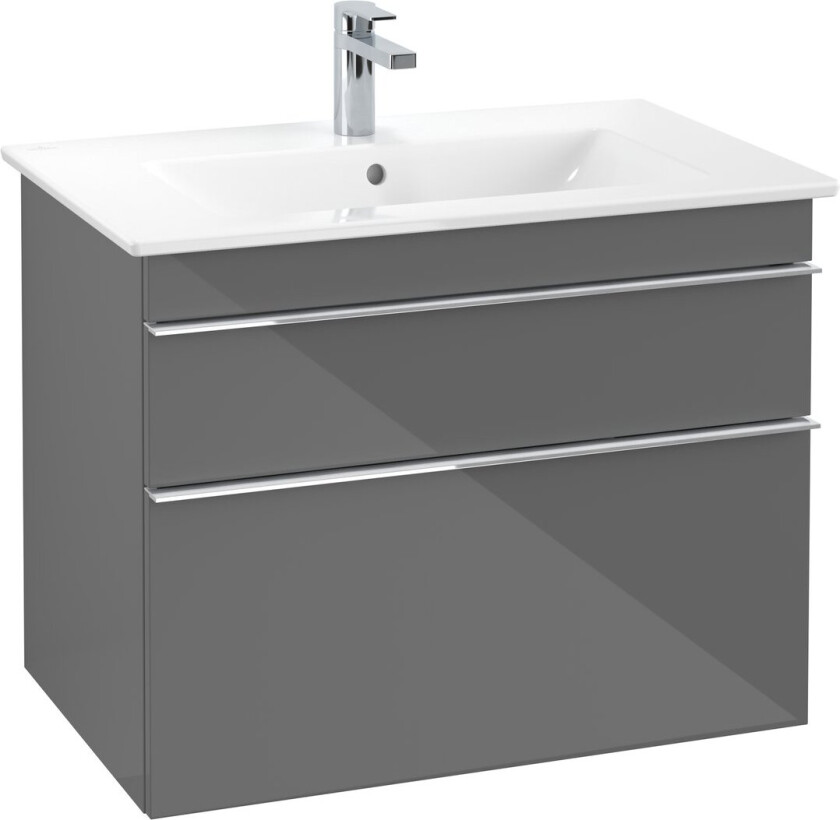 VILLEROY & BOCH VENTICELLO SERVANTSKAP GRÅ HØYGLANS M/2 SKUFFER, 753 X 590 X 477 MM