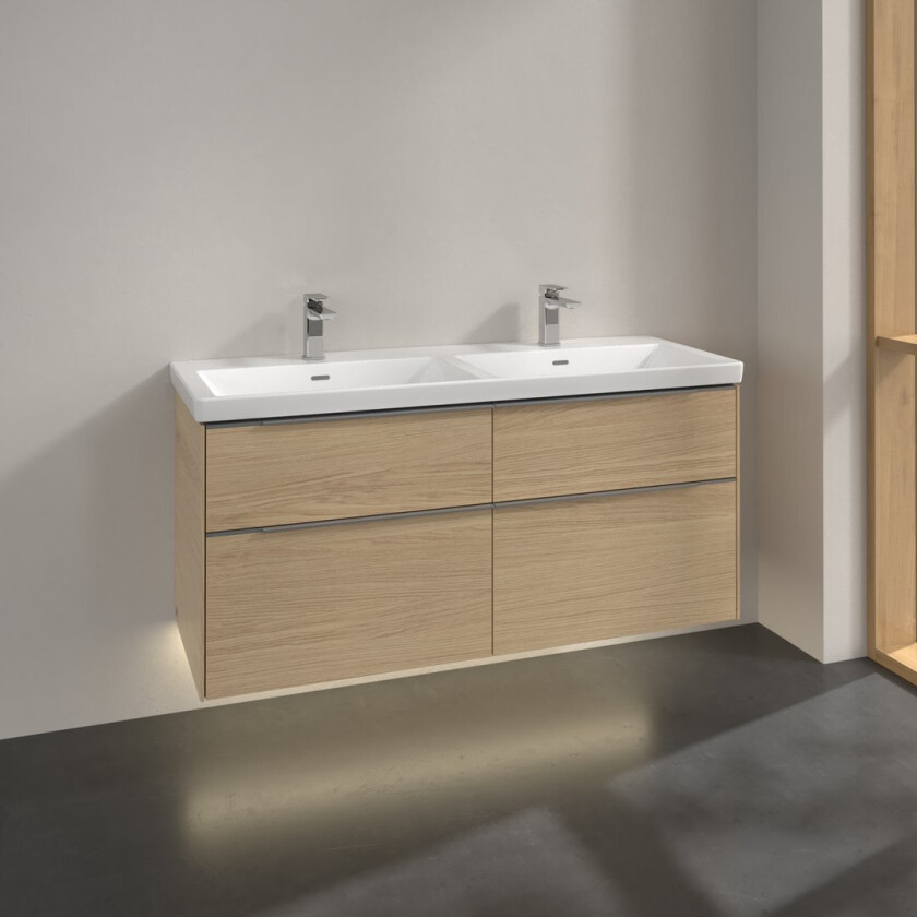 VILLEROY & BOCH SUBWAY 3.0 SERVANTSKAP 127X57 F/DOBBELSERVANT NORDIC OAK M/LYS HÅNDTAK I KROM