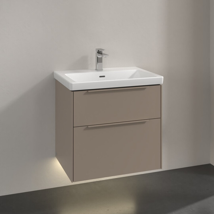 VILLEROY & BOCH SUBWAY 3.0 SERVANTSKAP 62X57 TAUPE M/LYS HÅNDTAK I MØBELETS FARGE