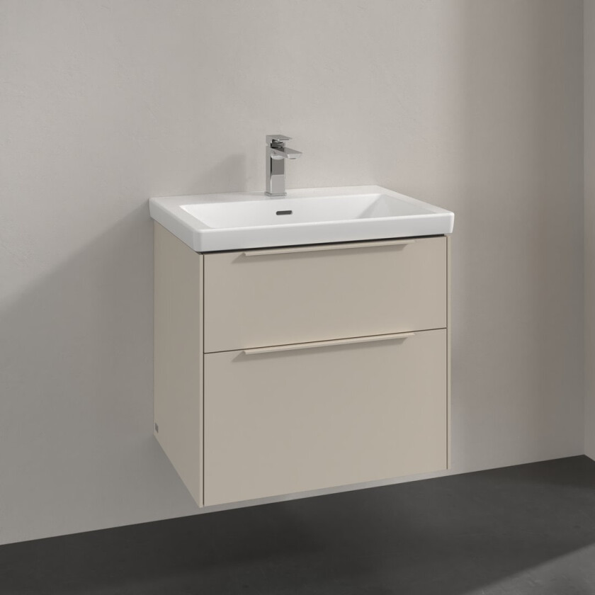 VILLEROY & BOCH SUBWAY 3.0 SERVANTSKAP 62X57 CASHMERE GREY HÅNDTAK I MØBELETS FARGE