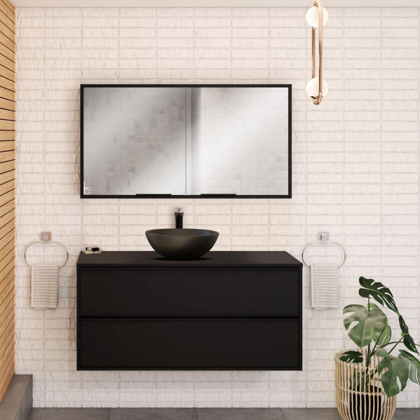 ALLIBERT BORDER UNDERSKAP 120 CM SORT HÅNDTAK MATT SORT