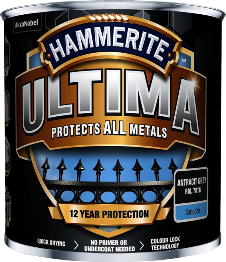 HAMMERITE ULTIMA SMOOTH ANTHRACITE GREY 0,25L