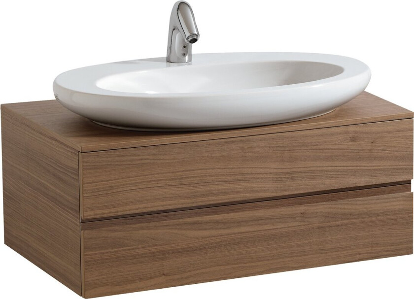 LAUFEN ALESSI ONE SERVANTSKAP 80 CM M/ 2 SKUFFER NOCE CANALETTO