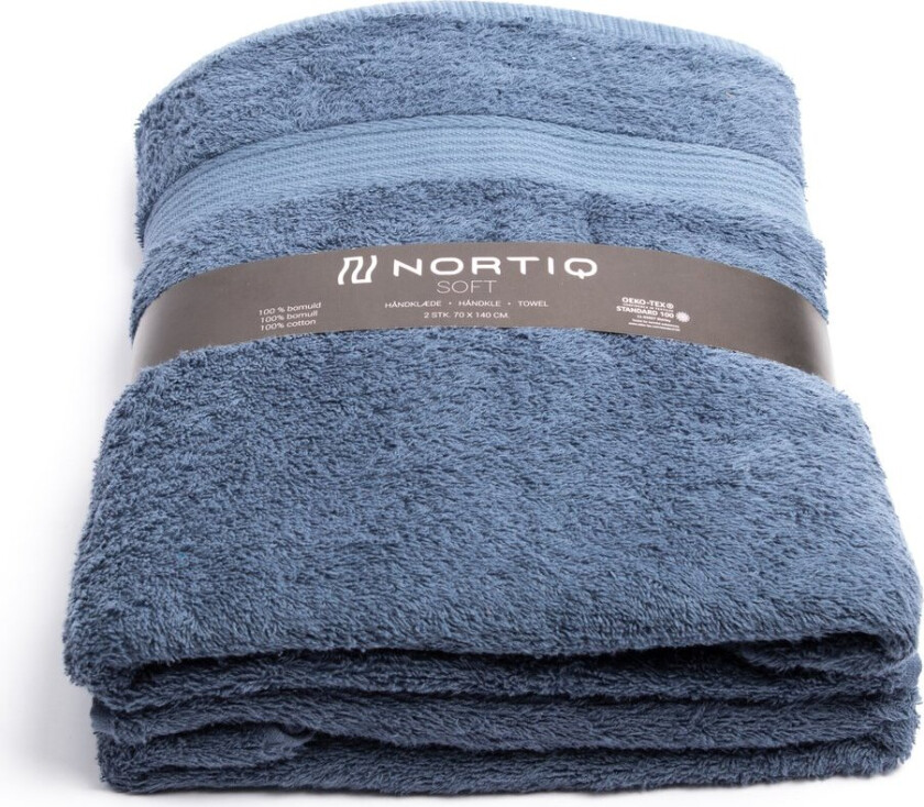 NORTIQ HÅNDKLÆR SOFT 2 PK BLÅ 70X140CM 450G