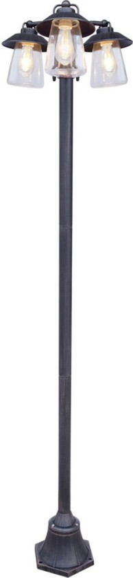 LUTEC TRADITION CATE LYKTESTOLPE 3XE27 SORT RUST