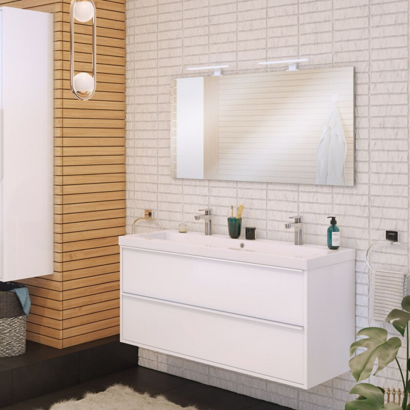 ALLIBERT BORDER UNDERSKAP 120 CM HVIT HÅNDTAK ALPINE HVIT HØYGLANS