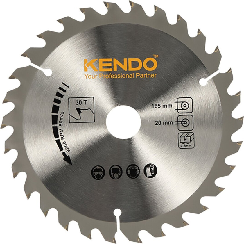 Bilde av KENDO SIRKELSAGBLAD Ø165X22,23/20/16 MM 30T TRE