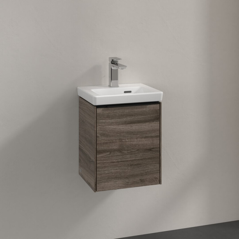 VILLEROY & BOCH SUBWAY 3.0 SERVANTSKAP 35X42 HØYRE STONE OAK HÅNDTAK I VOLCANO BLACK