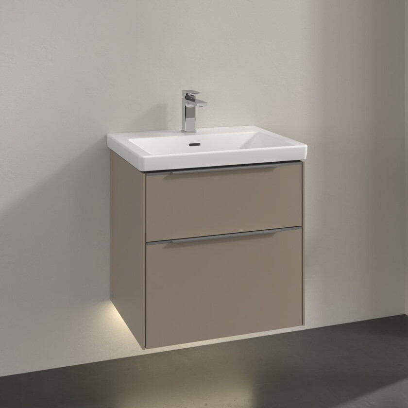 VILLEROY & BOCH SUBWAY 3.0 SERVANTSKAP 57X47 TAUPE M/LYS HÅNDTAK I KROM