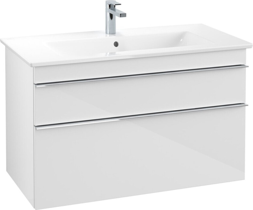 VILLEROY & BOCH VENTICELLO SERVANTSKAP HVIT HØYGLANS M/2 SKUFFER, 953 X 590 X 477 MM