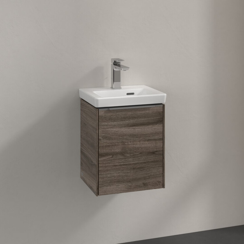 VILLEROY & BOCH SUBWAY 3.0 SERVANTSKAP 35X42 HØYRE STONE OAK HÅNDTAK I KROM