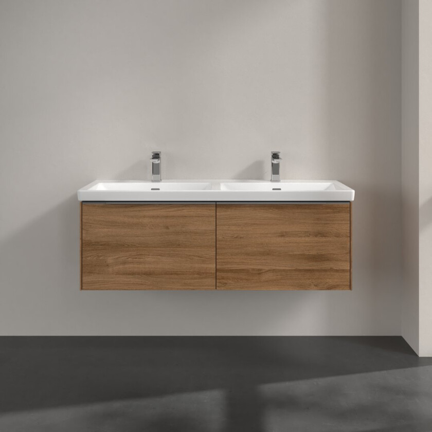 VILLEROY & BOCH SUBWAY 3.0 SERVANTSKAP 127X42 F/DOBBELSERVANT KANSAS OAK M/LYS HÅNDTAK I KROM