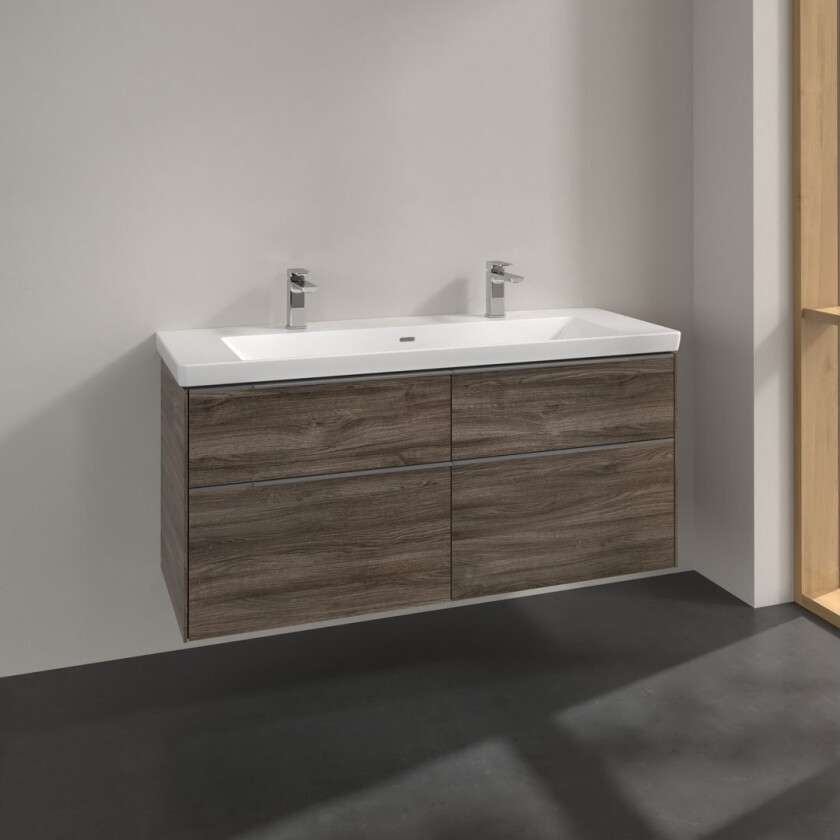 VILLEROY & BOCH SUBWAY 3.0 SERVANTSKAP 127X57 STONE OAK HÅNDTAK I KROM