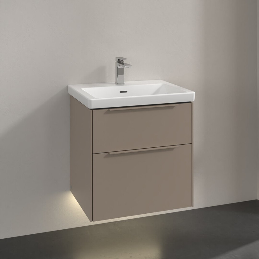 VILLEROY & BOCH SUBWAY 3.0 SERVANTSKAP 57X47 TAUPE M/LYS HÅNDTAK I MØBELETS FARGE