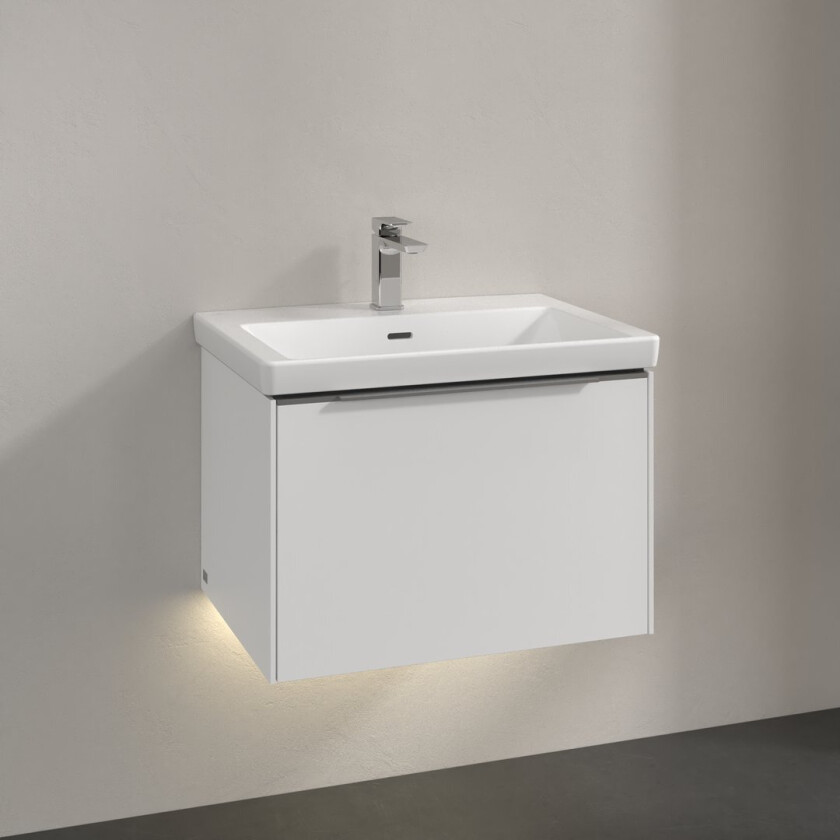 VILLEROY & BOCH SUBWAY 3.0 SERVANTSKAP 66X42 PURE WHITE M/LYS HÅNDTAK I KROM