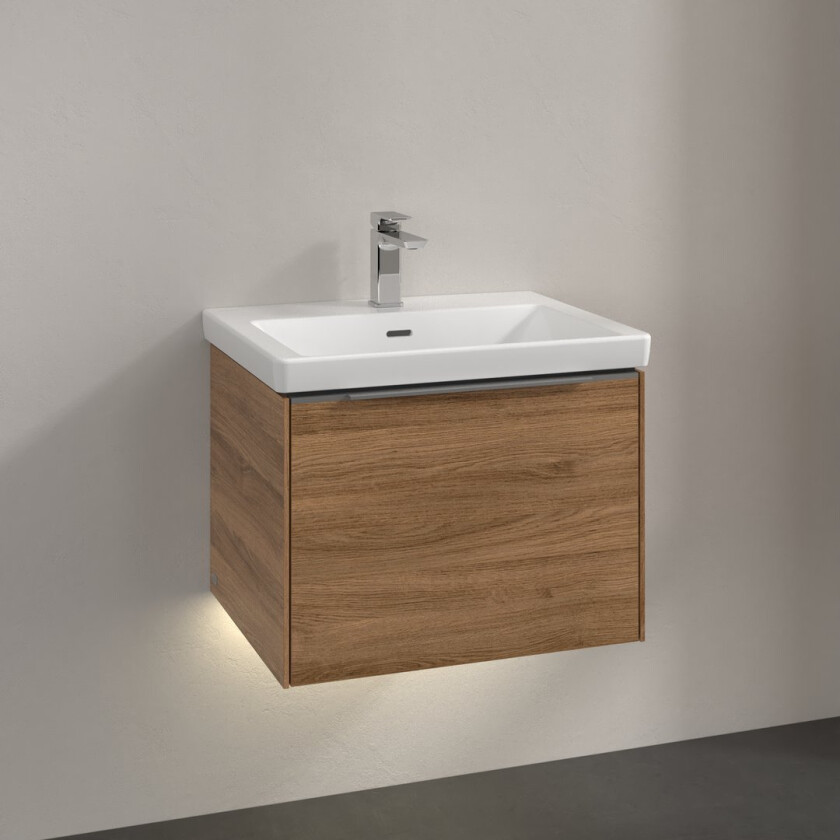 VILLEROY & BOCH SUBWAY 3.0 SERVANTSKAP 57X42 KANSAS OAK M/LYS HÅNDTAK I KROM