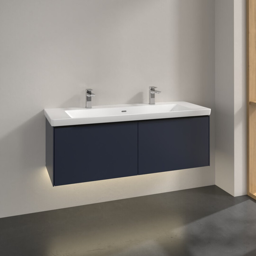 VILLEROY & BOCH SUBWAY 3.0 SERVANTSKAP 127X42 MARINE BLUE M/LYS HÅNDTAK I VOLCANO BLACK