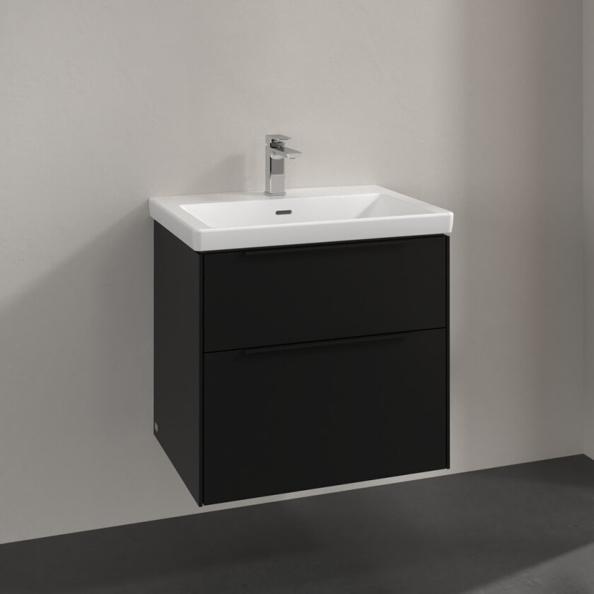 VILLEROY & BOCH SUBWAY 3.0 SERVANTSKAP 62X57 VOLCANO BLACK HÅNDTAK I MØBELETS FARGE