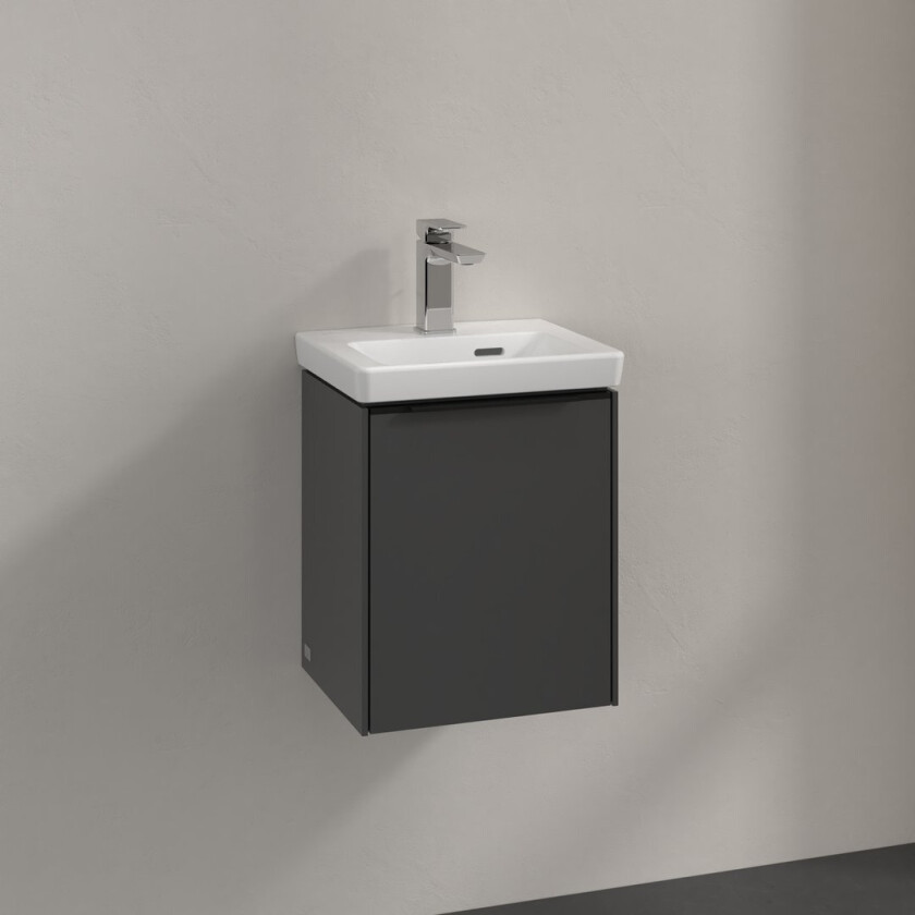 VILLEROY & BOCH SUBWAY 3.0 SERVANTSKAP 35X42 HØYRE BLACK GRAPHITE HÅNDTAK I VOLCANO