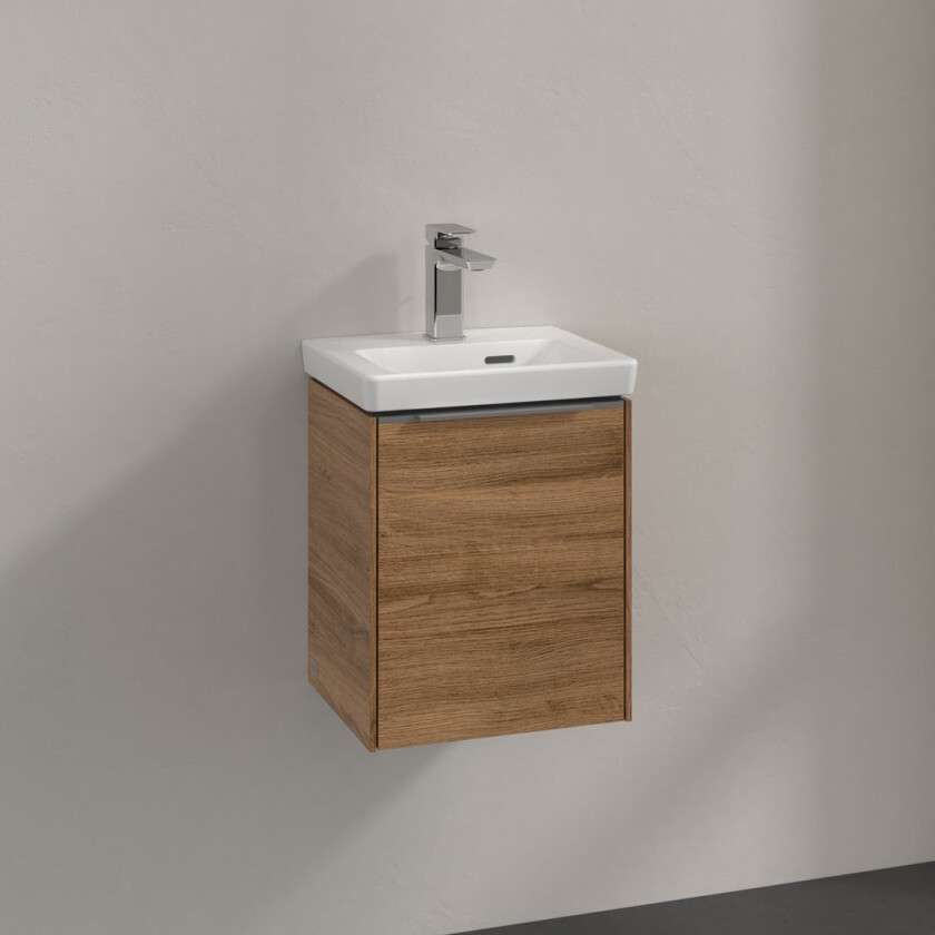 VILLEROY & BOCH SUBWAY 3.0 SERVANTSKAP 35X42 HØYRE KANSAS OAK HÅNDTAK I KROM