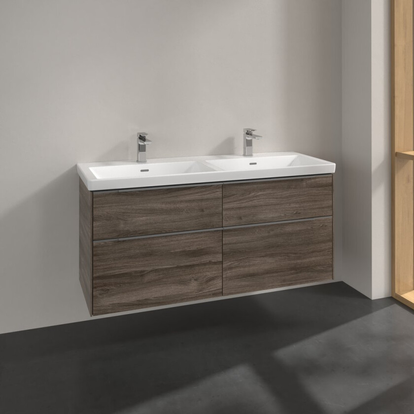 VILLEROY & BOCH SUBWAY 3.0 SERVANTSKAP 127X57 F/DOBBELSERVANT STONE OAK HÅNDTAK I KROM