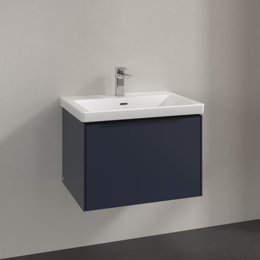 VILLEROY & BOCH SUBWAY 3.0 SERVANTSKAP 66X42 MARINE BLUE HÅNDTAK I VOLCANO BLACK