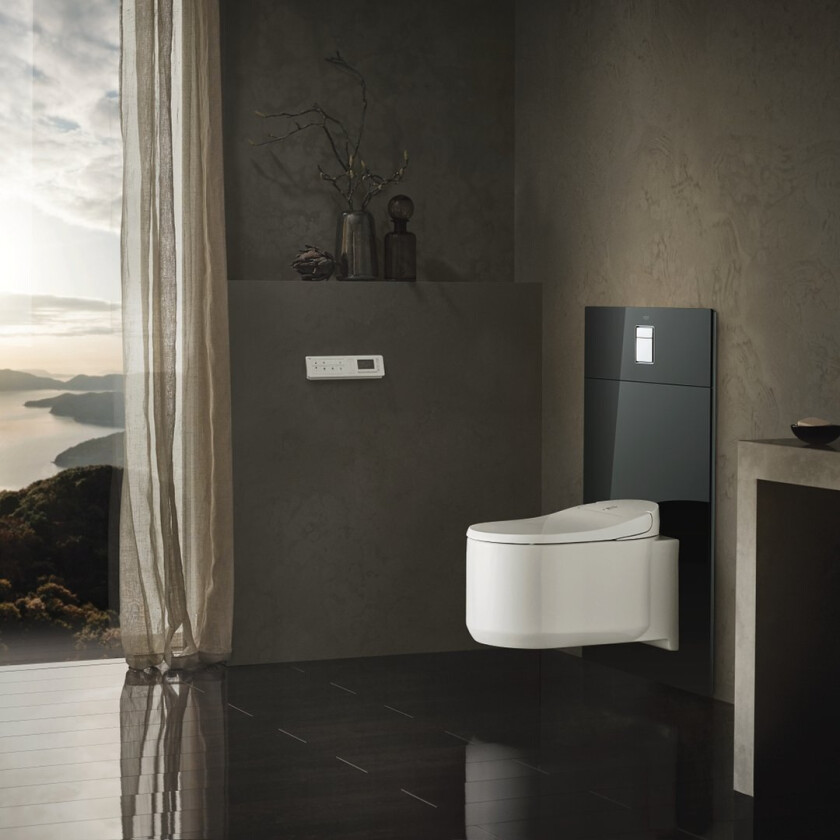 Bilde av GROHE GLASSMODUL FOR VEGGSKÅL M/TRYKKPLATE VELVET BLACK