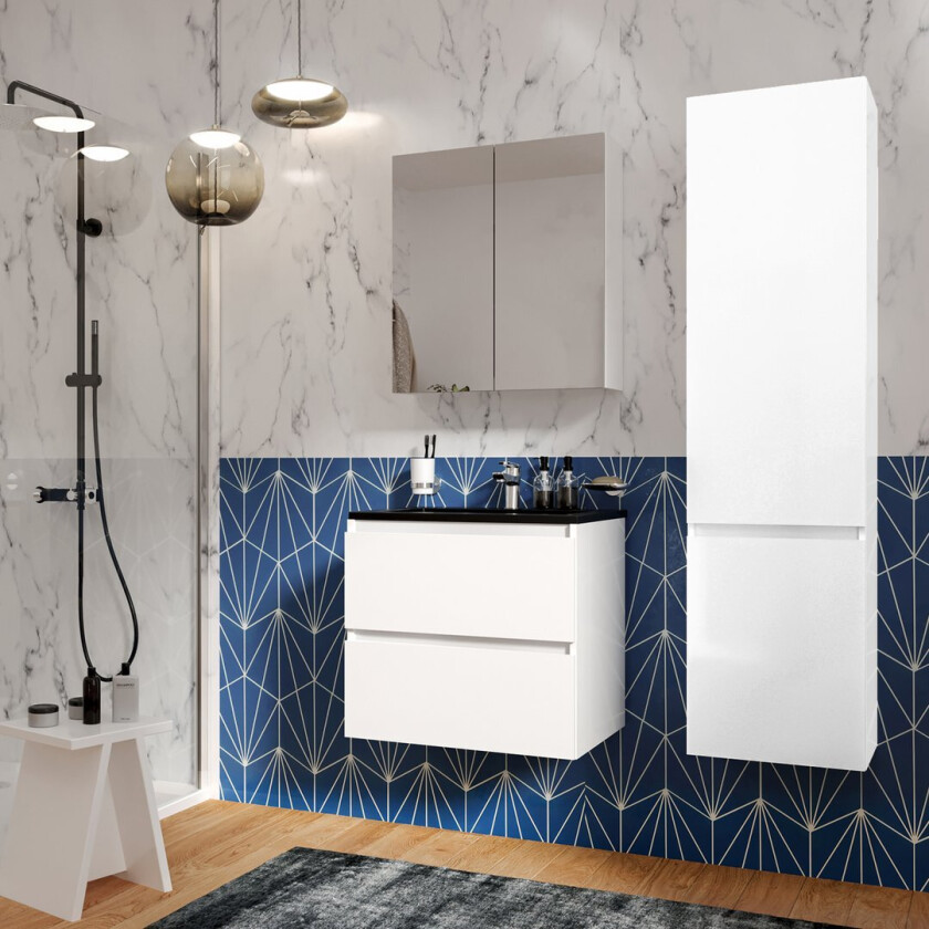 ALLIBERT LUNIK UNDERSKAP 60 CM HVIT HØYGLANS