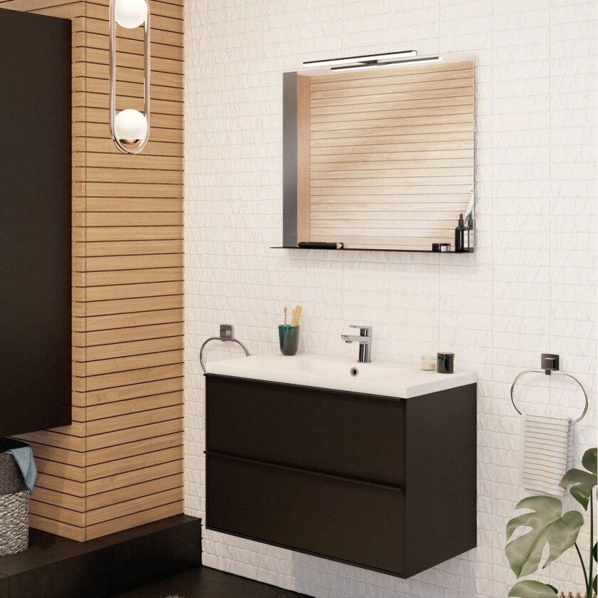 ALLIBERT BORDER UNDERSKAP 80 CM SORT HÅNDTAK MATT SORT