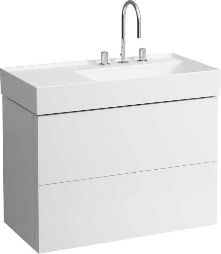 LAUFEN KARTELL SERVANTSKAP 90 CM F/VENSTRESTILT HYLLE HVIT MATT