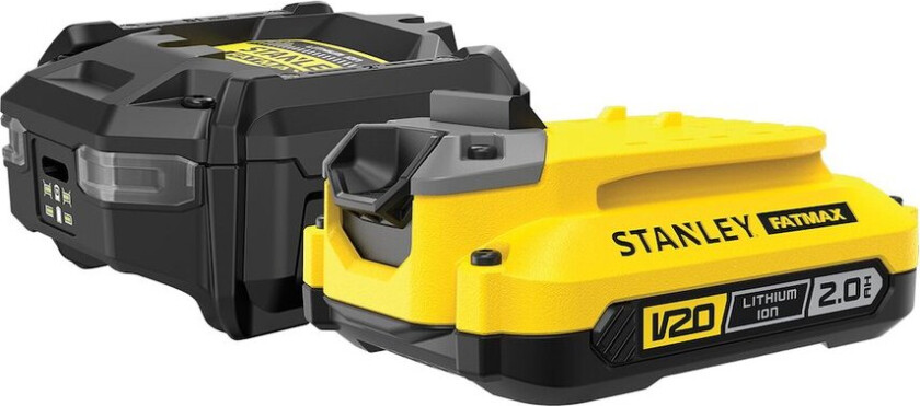 STANLEY FATMAX BATTERIERISETT 18V 1X2AH OG LADER SFM