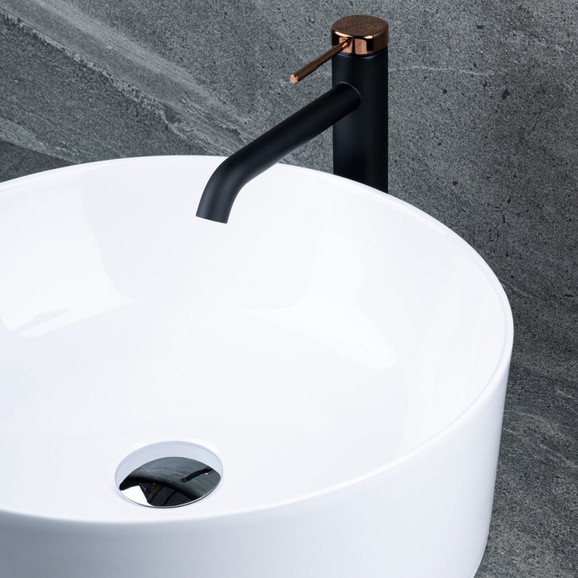 CELESTE WAKEFIELD SERVANTBATTERI HØY, KOBBER/MATT SORT