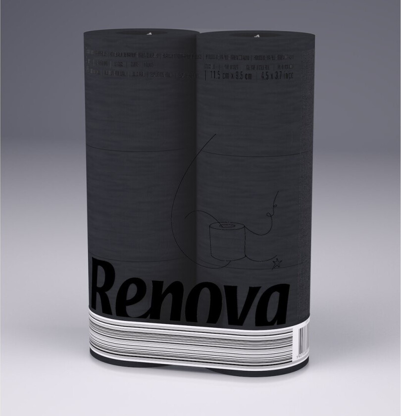Bilde av RENOVA TOALETTPAPIR 6 STK. 3-LAGS, SORT